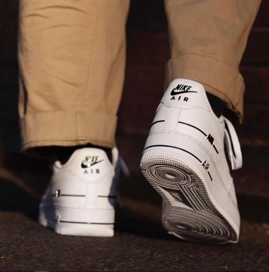 Nike Air Force 1 Low Double Air Low White Black - SENCO