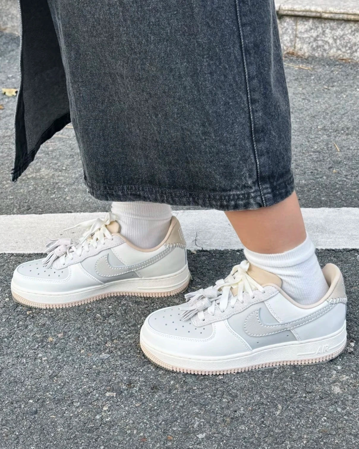 NIKE AIR FORCE 1 LOW 奶油灰白 HV1813-001 - HADNES
