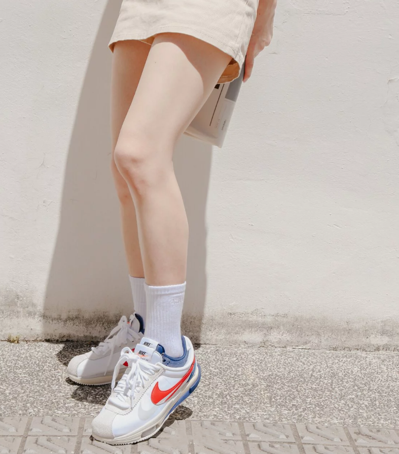 Nike Zoom Cortez Sp X Sacai White University Red Blue