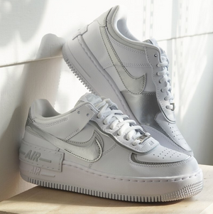 Nike Air Force 1 Shadow Af1 White Silver
