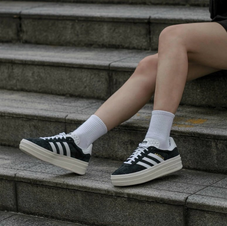 Adidas Gazelle Bold Core Black White - HADNUS