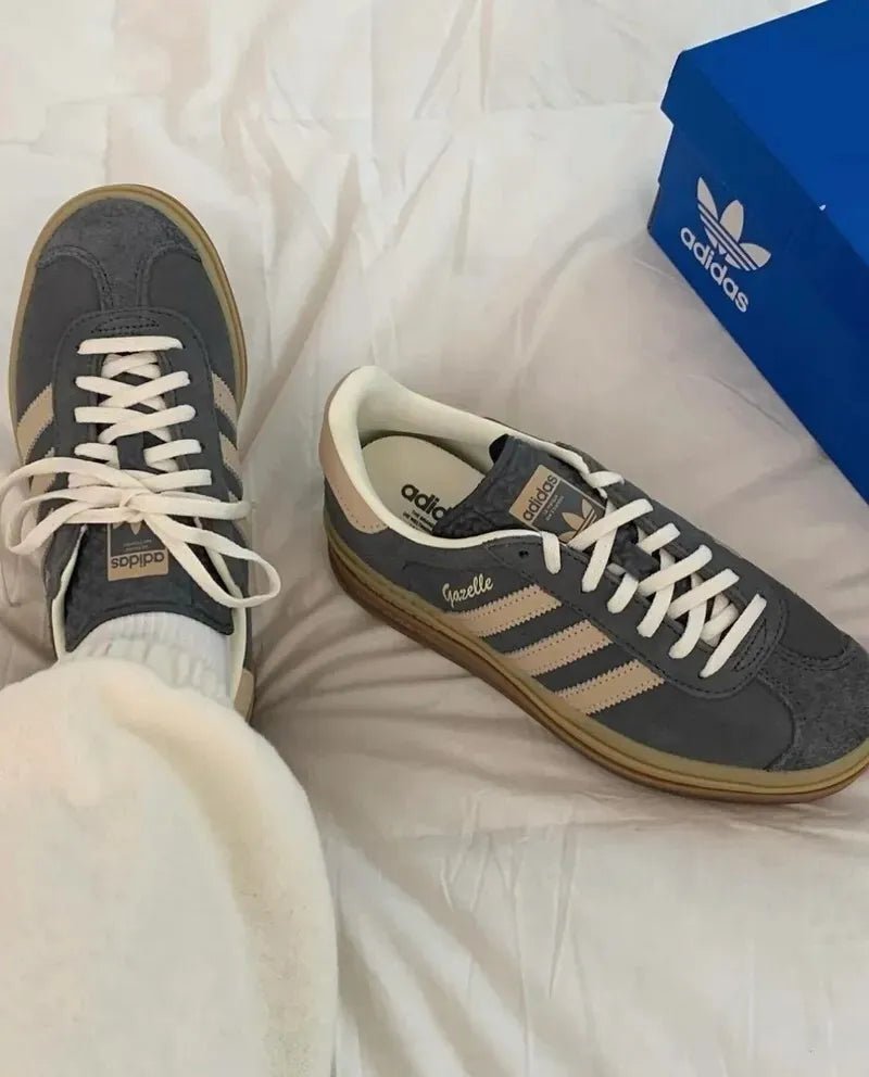 [厚底]Adidas Gazelle Bold 灰棕 IE0428 - HADNUS