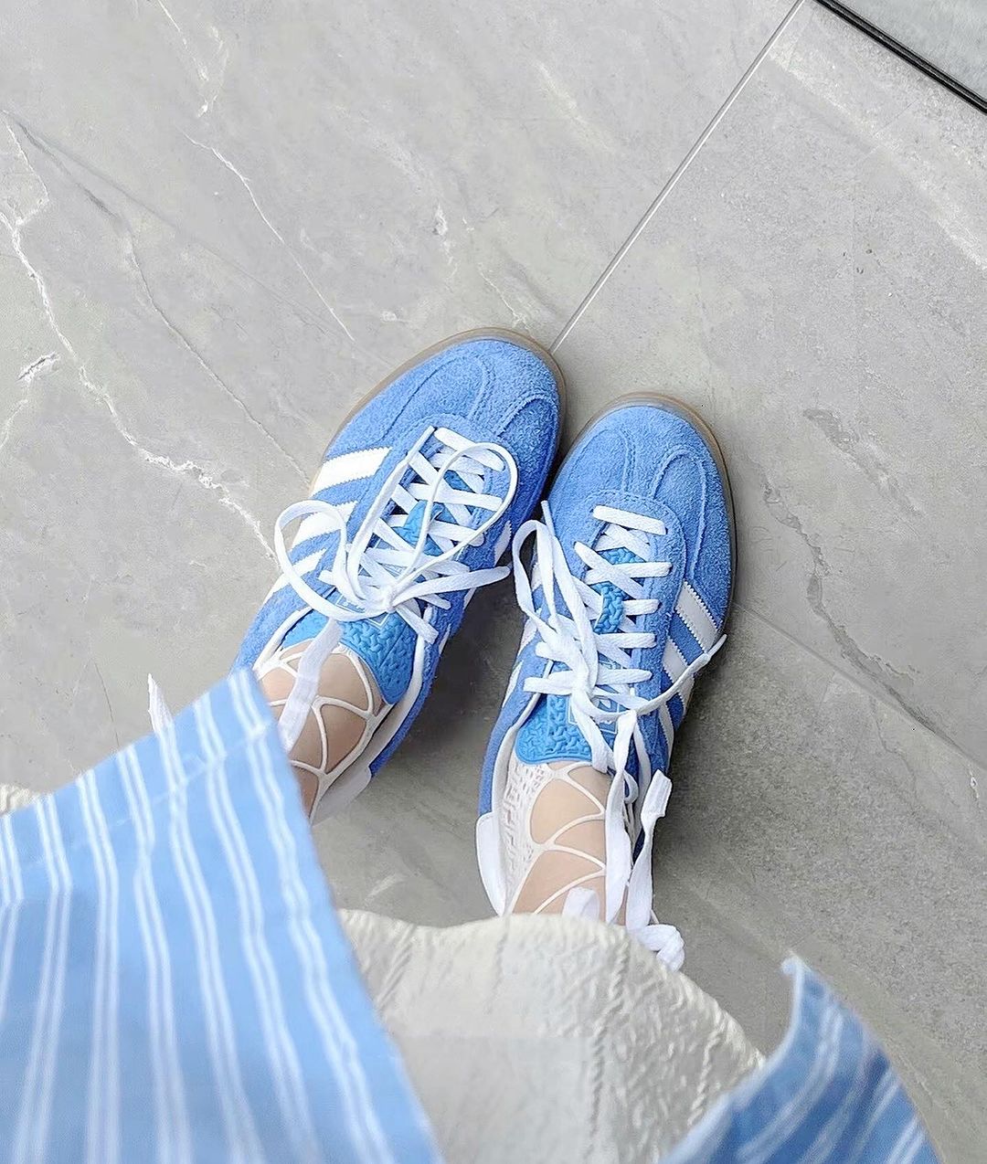 ウィメンズ adidas Gazelle Indoor Blue Fusion Gum adidas Gazelle Indoor Blue Fusion Gum PRM EU