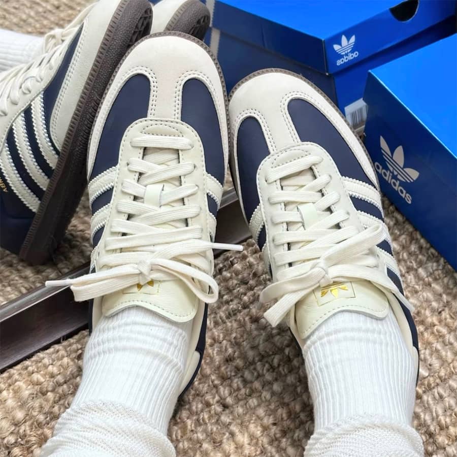 Adidas Originals Samba 奶白海軍藍 - HADNES