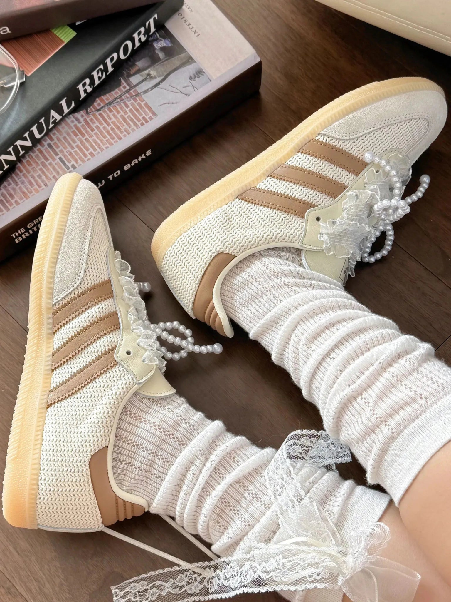 【日本限定】ADIDAS SAMBA OG 編織榛果奶油 - HADNES