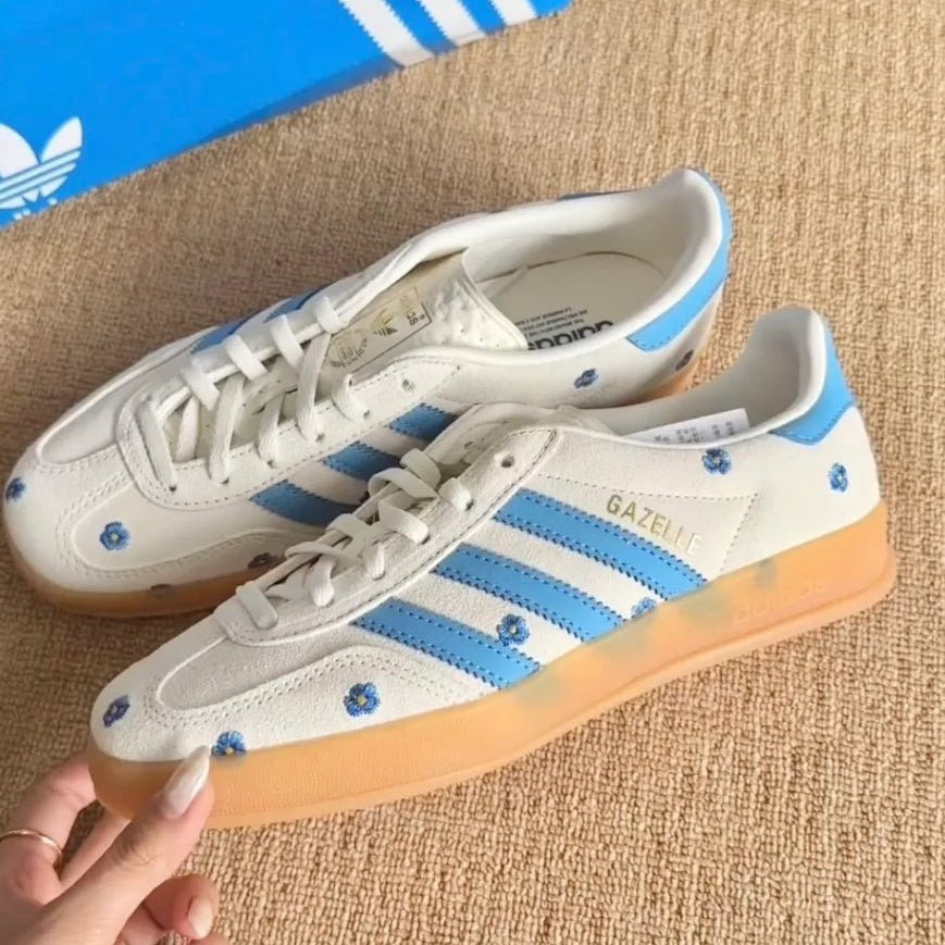 ADIDAS SAMBA OG 刺繡雛菊 藍白 - HADNUS
