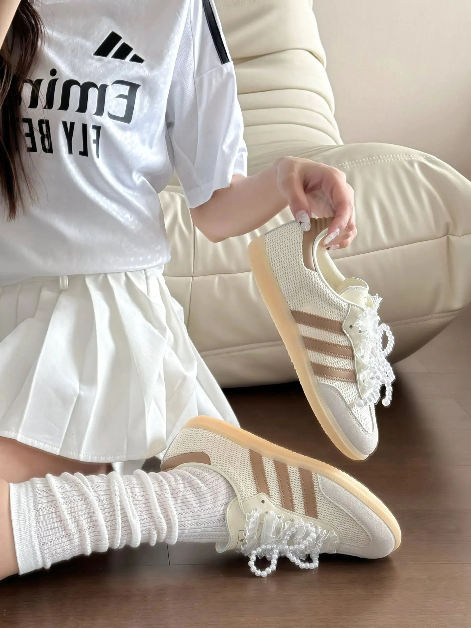 【日本限定】ADIDAS SAMBA OG 編織榛果奶油 - HADNES