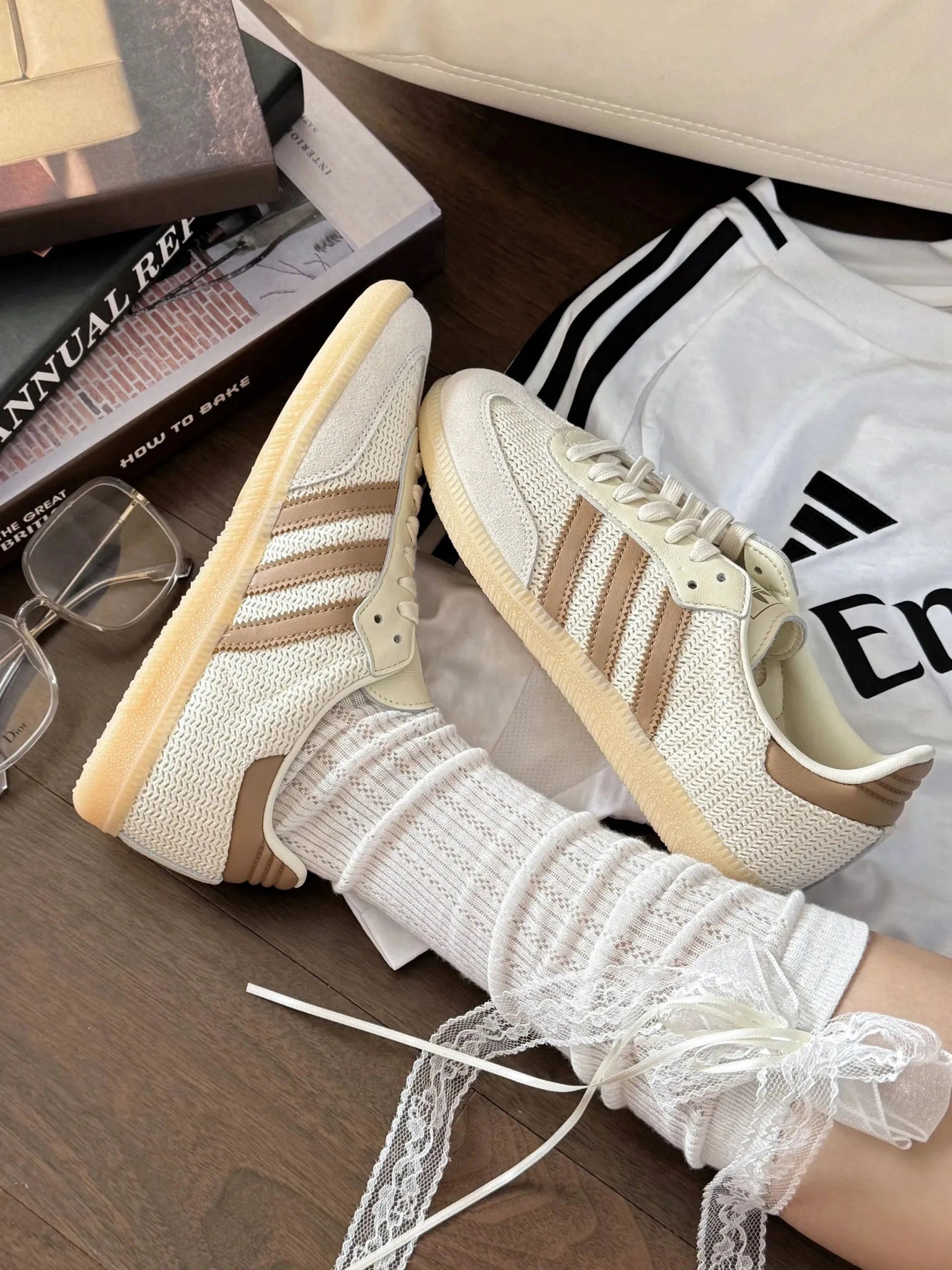 【日本限定】ADIDAS SAMBA OG 編織榛果奶油 - HADNES