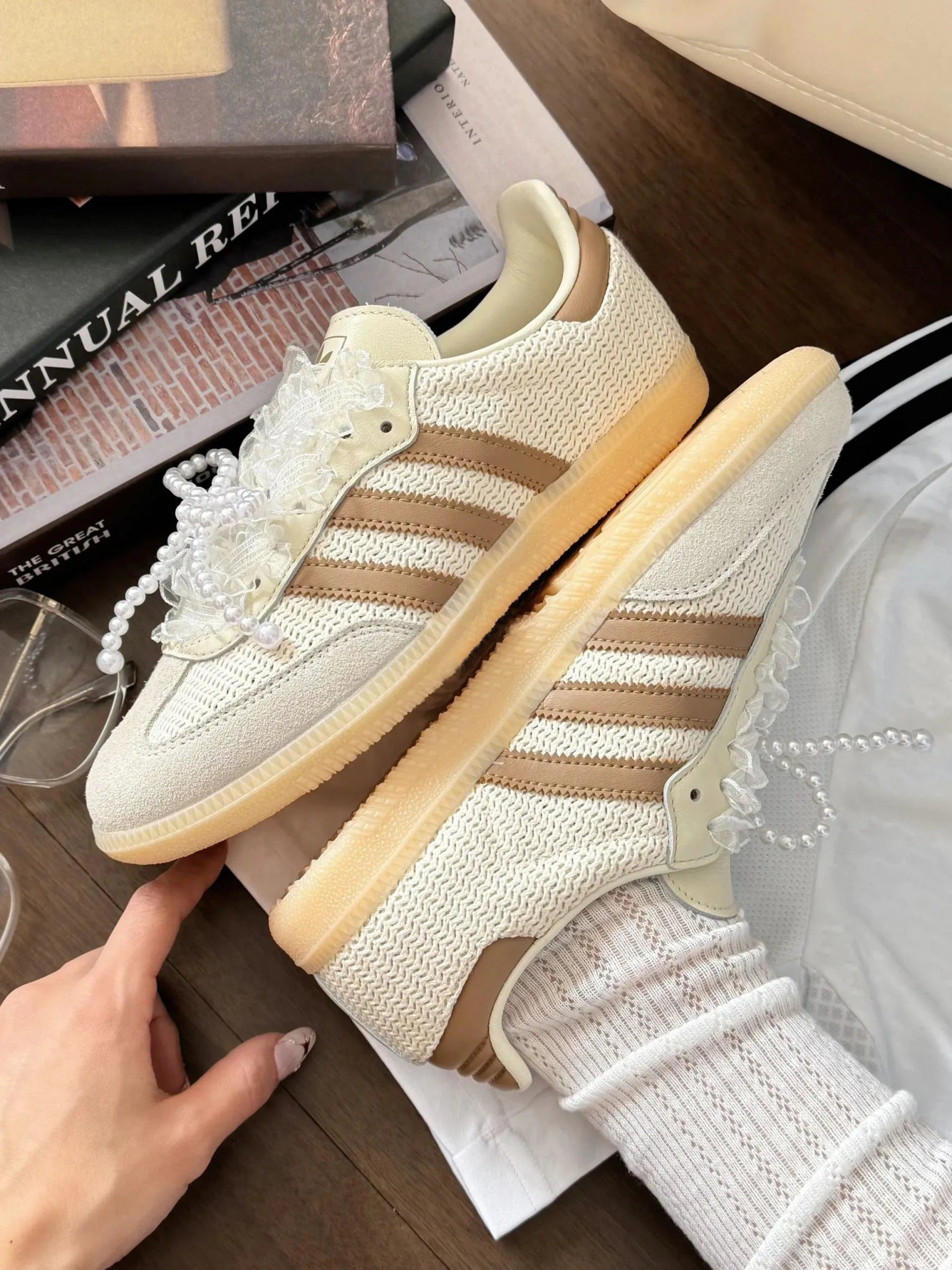 【日本限定】ADIDAS SAMBA OG 編織榛果奶油 - HADNES