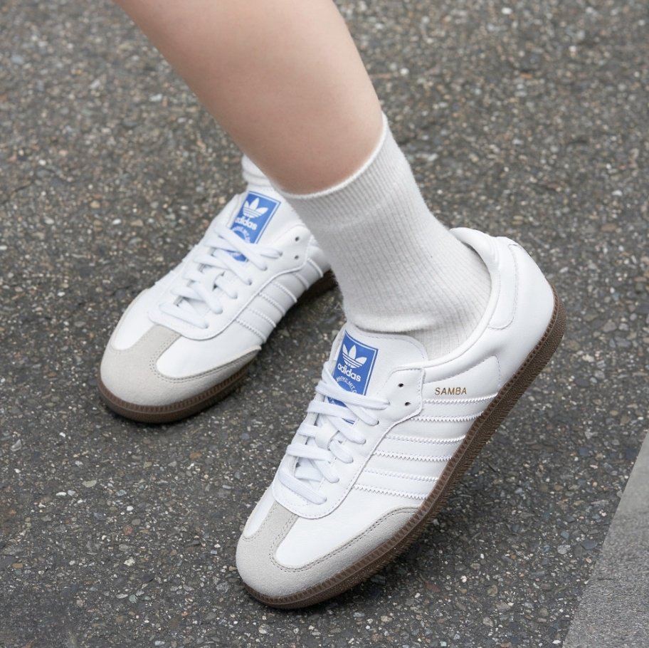 Adidas Samba OG Cloud White Blue Gum - HADNUS