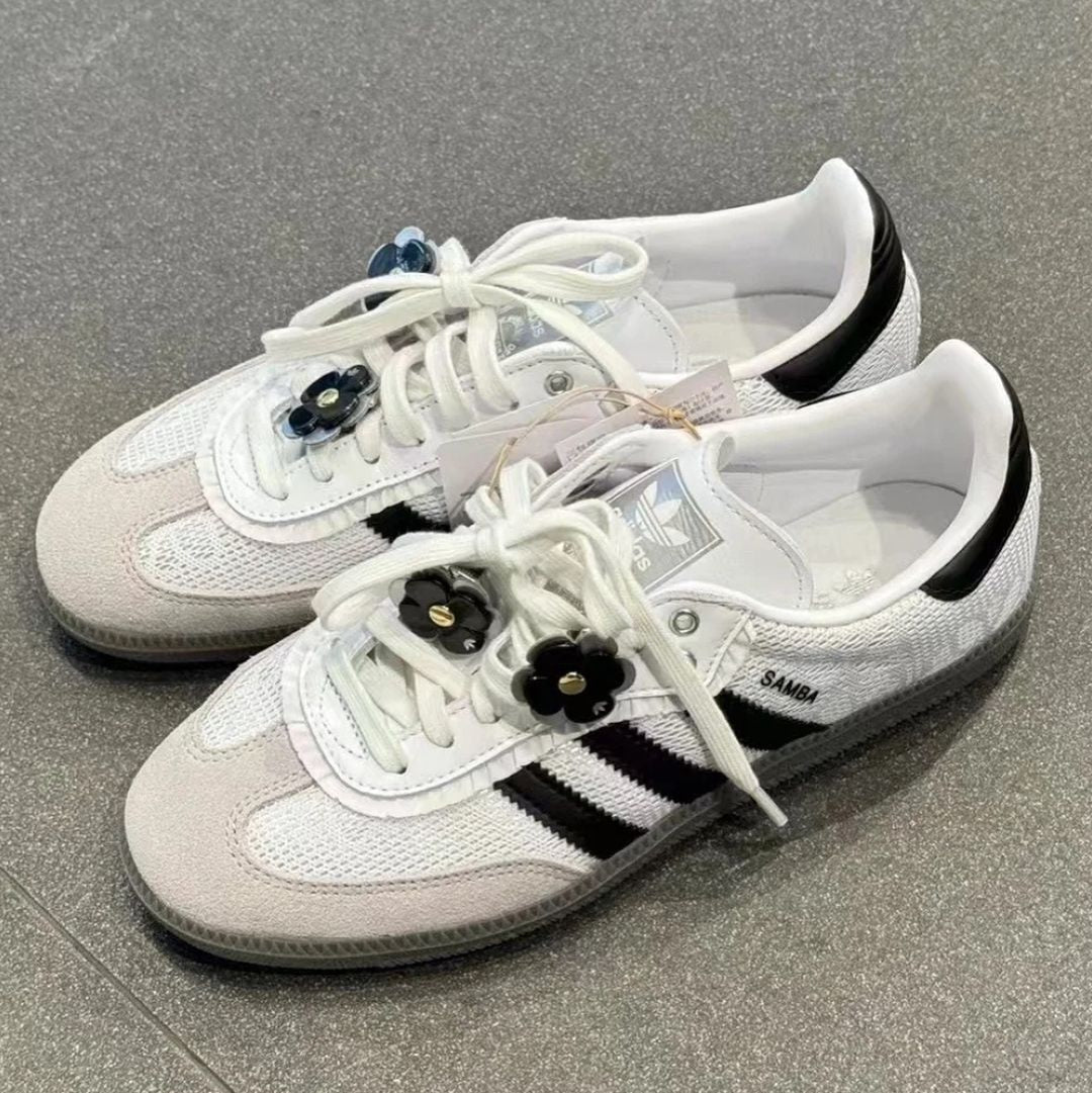 【限時特惠】Adidas Samba OG White Black 蕾絲 - HADNES
