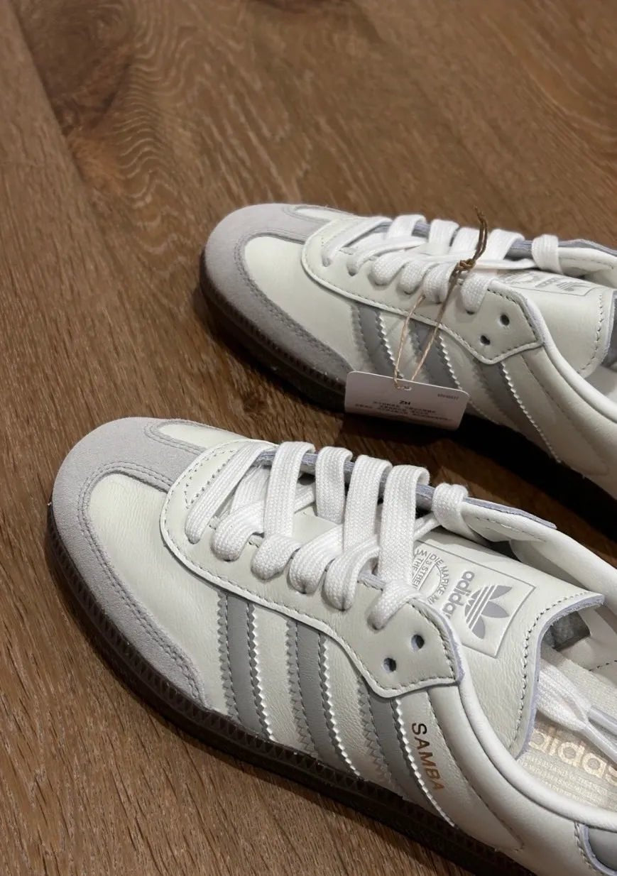 [海外限定]Adidas Samba OG White/Grey 灰白 - HADNUS