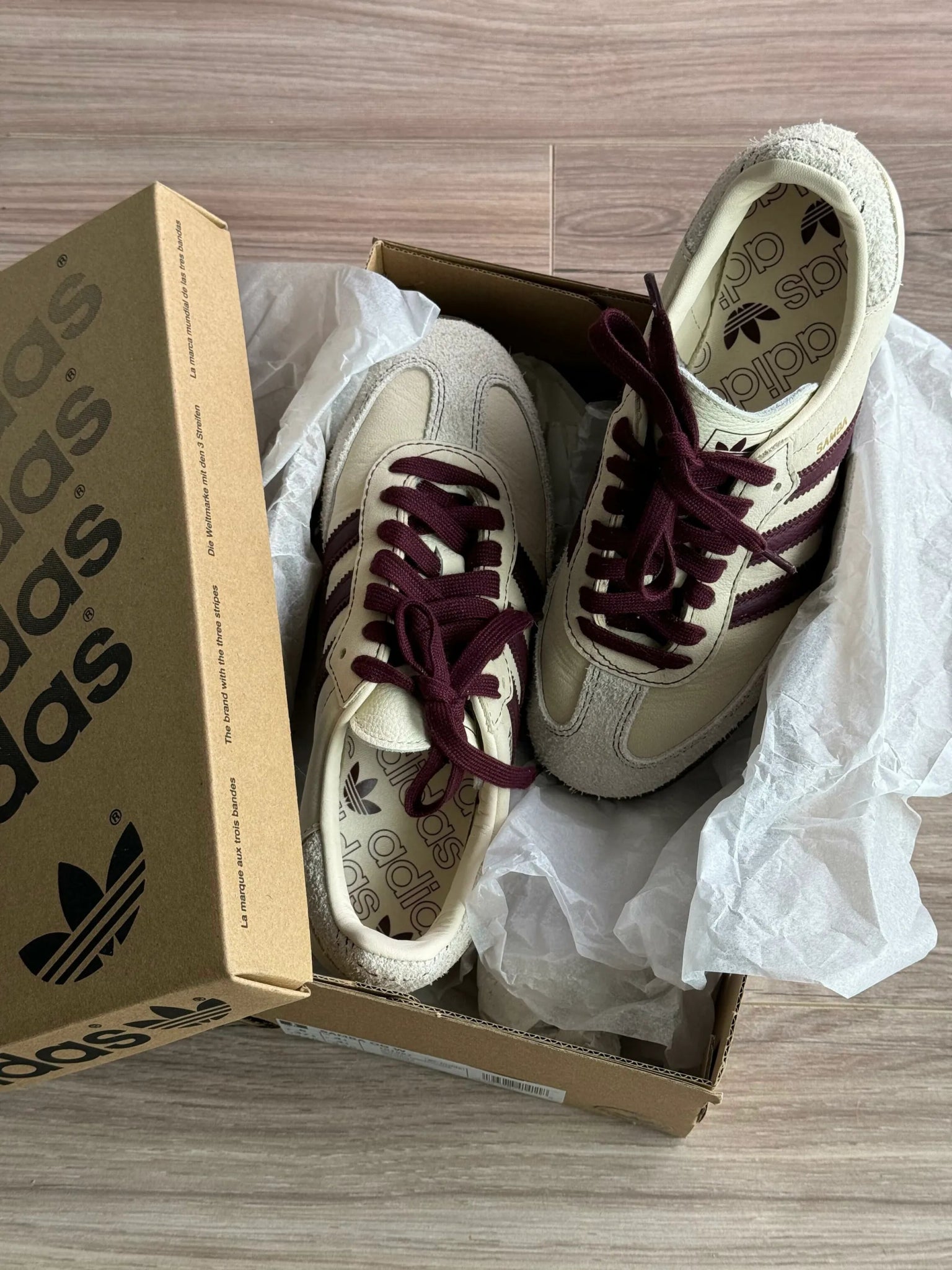 Adidas Samba OG Wonder White Maroon | HADNES