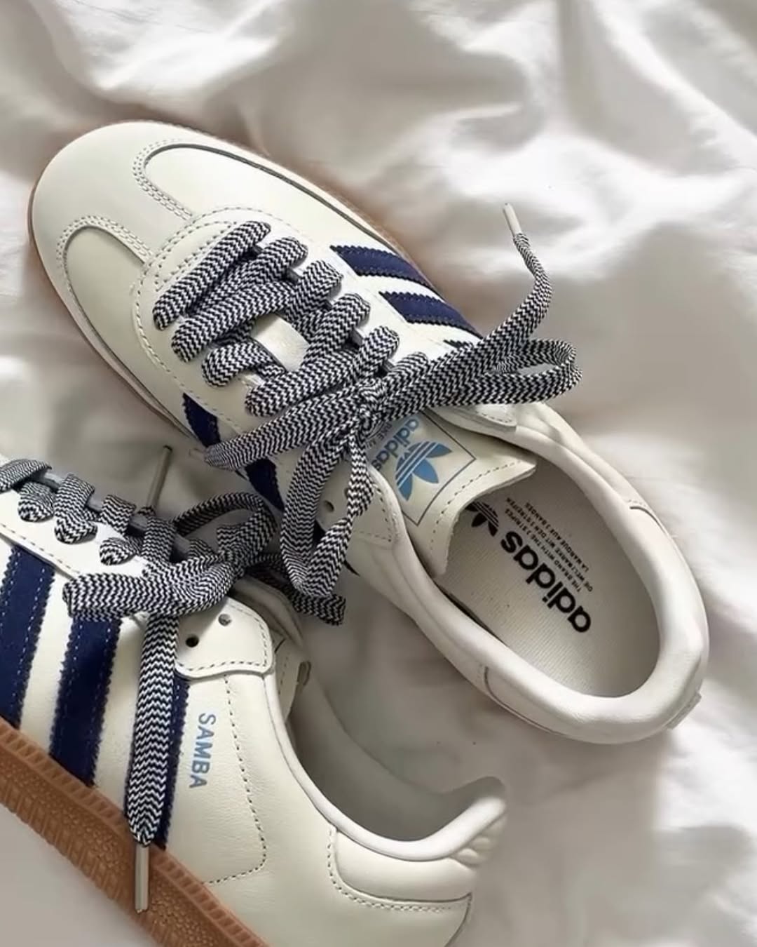 Adidas Wmns Samba OG Off White Dark Blue - HADNES