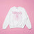 Mardi Mercredi SWEATSHIRT FLOWERMARDI NEEDLEWORK WHITE PINK - HADNES