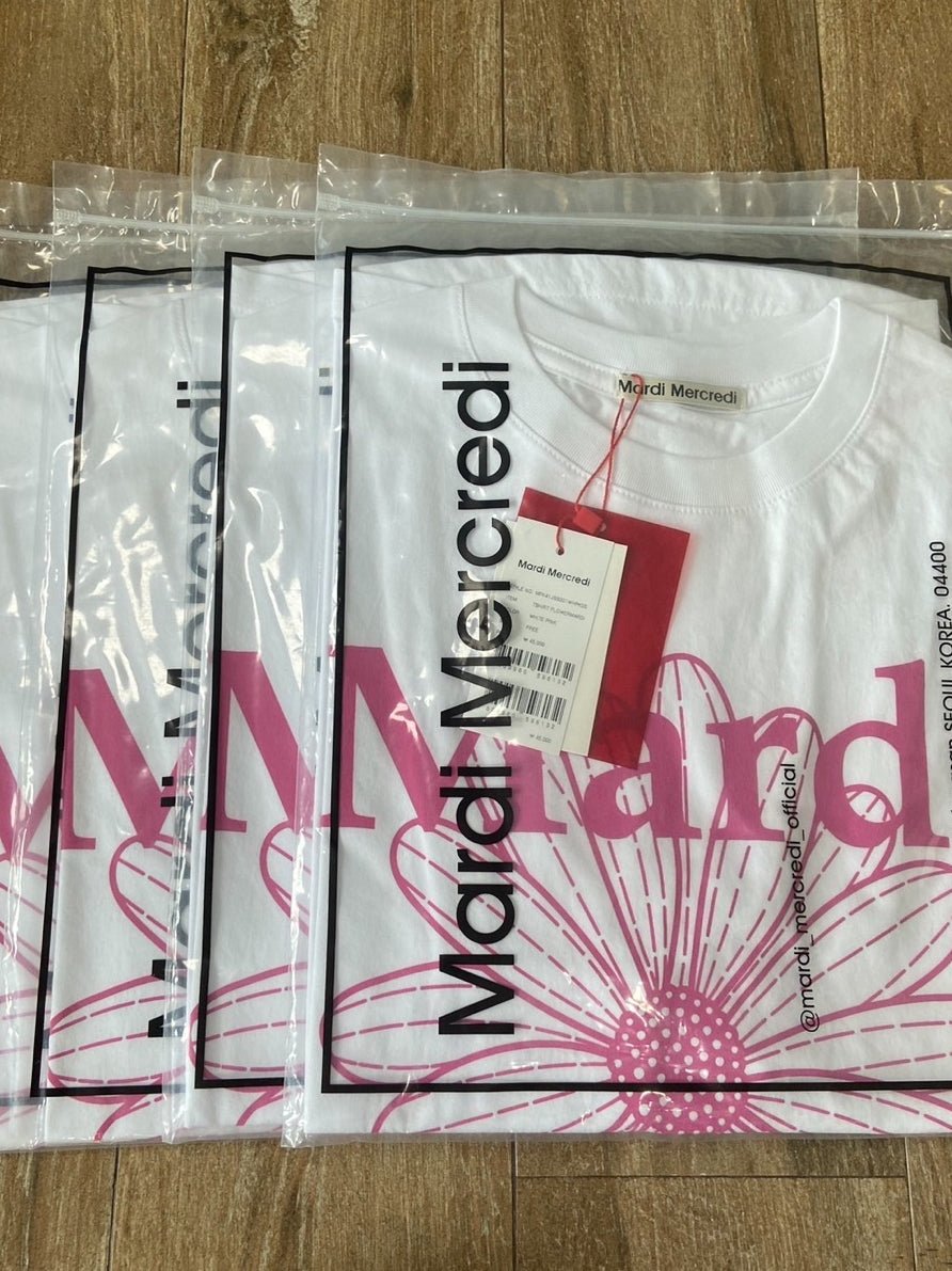 MARDI MERCREDI TSHIRT FLOWERMARDI_WHITE PINK - HADNES
