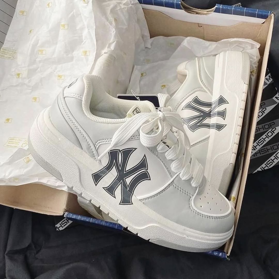 MLB Chunky Liner NY Gery White 復古灰 - HADNES