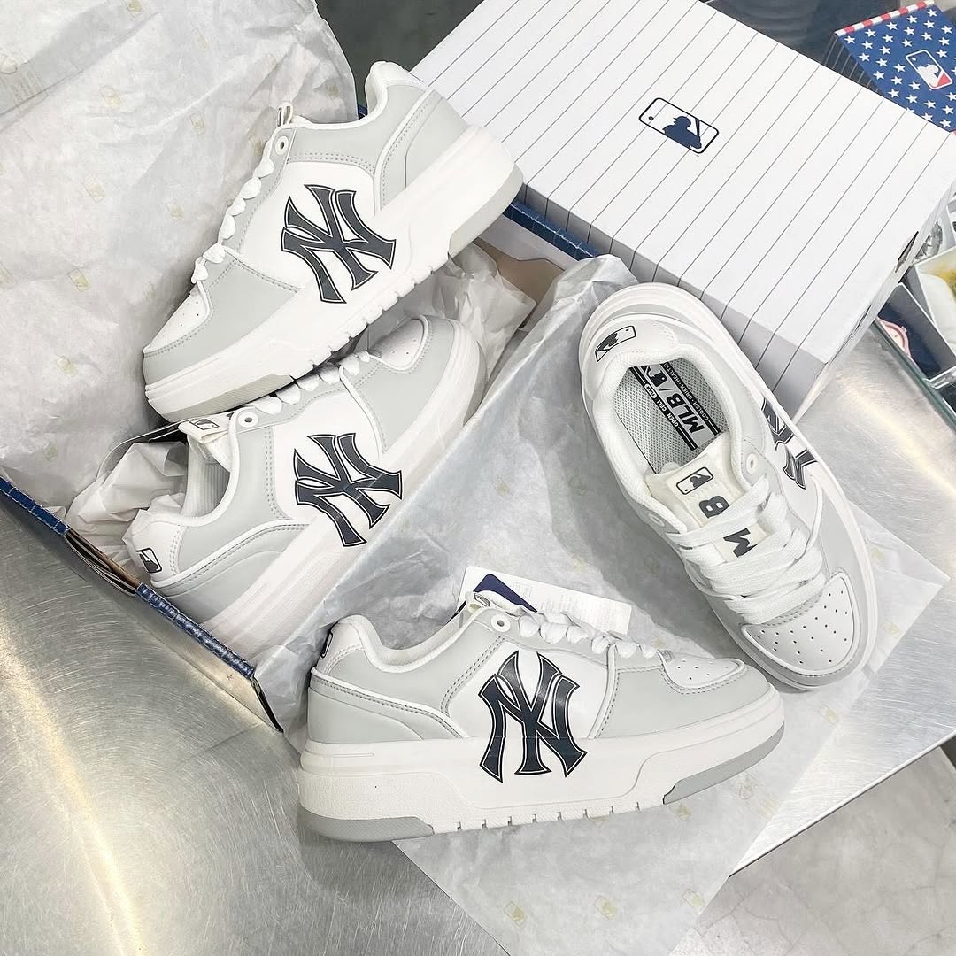 MLB Chunky Liner NY Gery White 復古灰 - HADNES