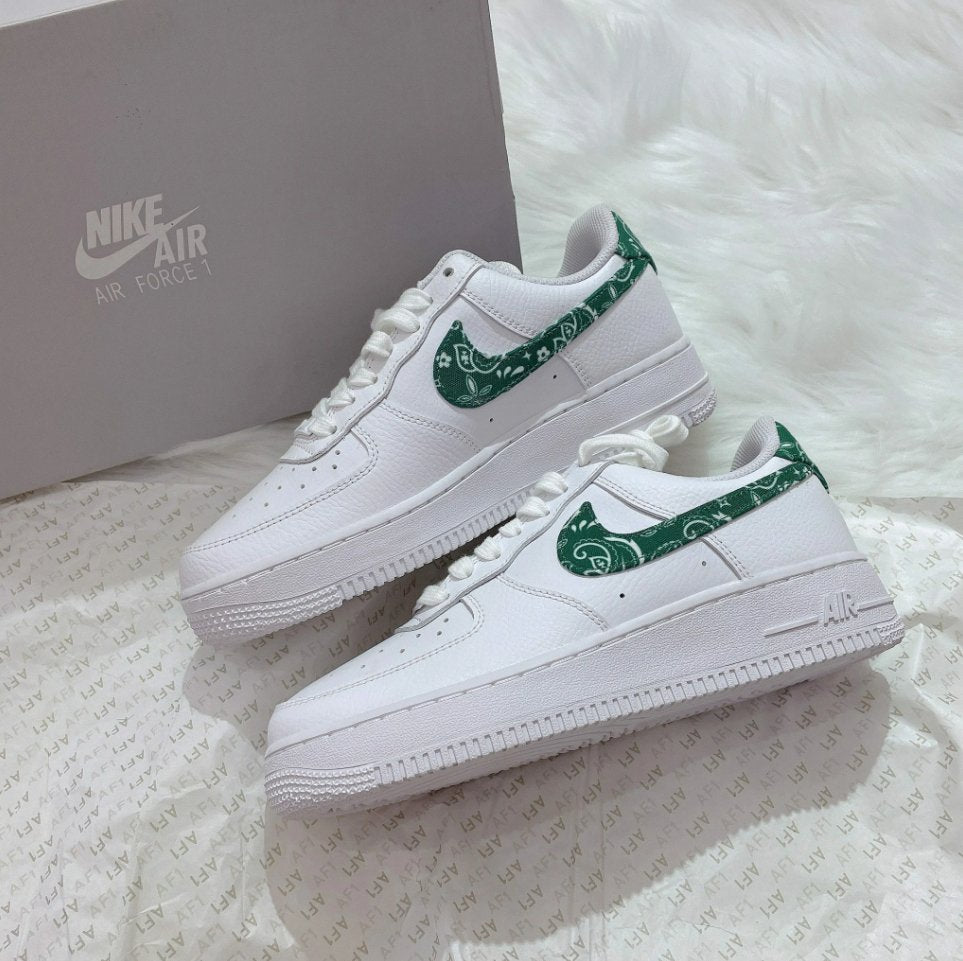 Nike Air Force 1 `07 Ess White Green Paisley - HADNUS