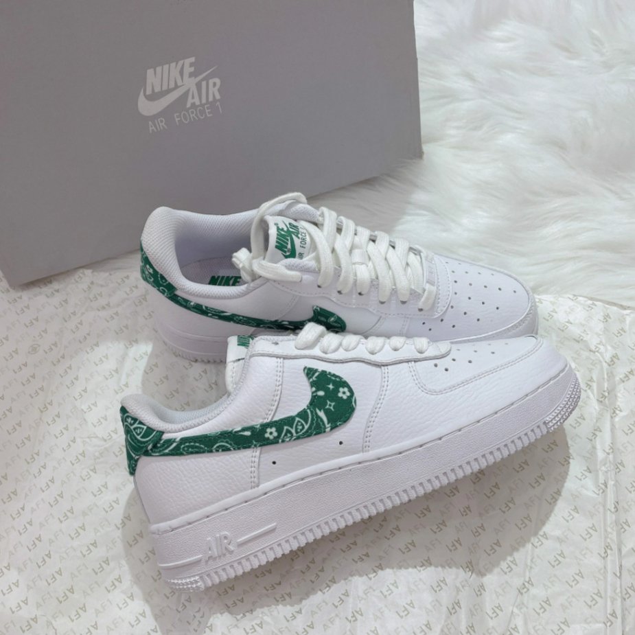 Nike Air Force 1 `07 Ess White Green Paisley - HADNUS