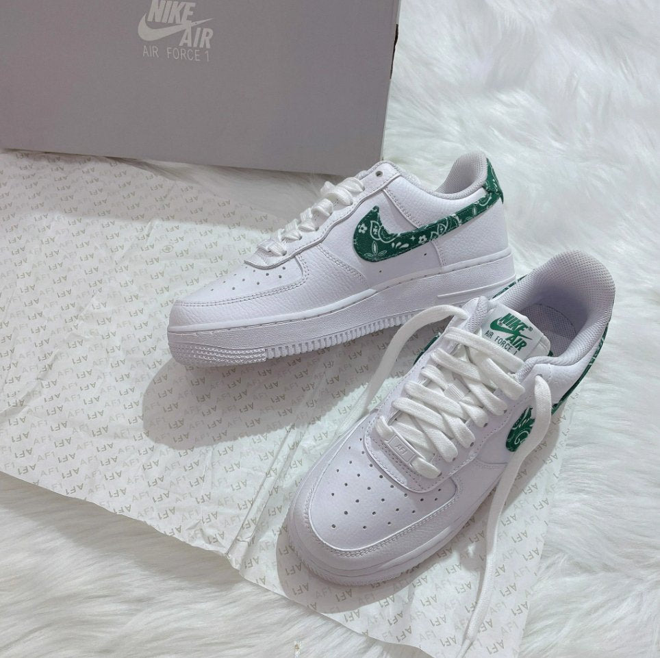 Nike Air Force 1 `07 Ess White Green Paisley - HADNUS