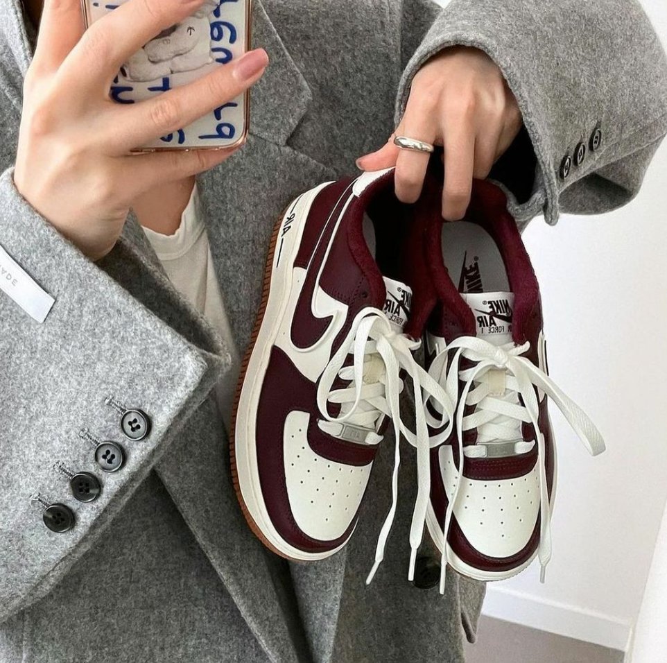 [現貨]Nike Air Force 1 Lv8 酒紅餅乾 - HADNUS