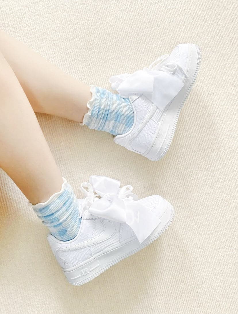 限定!! Nike Air Force 1 "Triple White" 夢幻蝴蝶結 - HADNUS