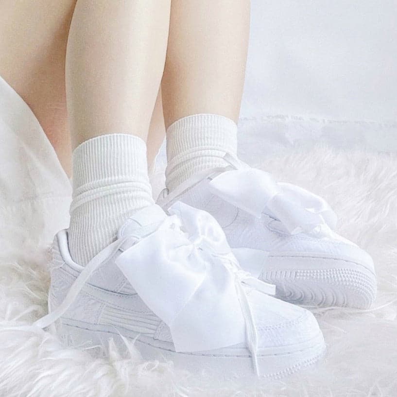 限定!! Nike Air Force 1 "Triple White" 夢幻蝴蝶結 - HADNUS