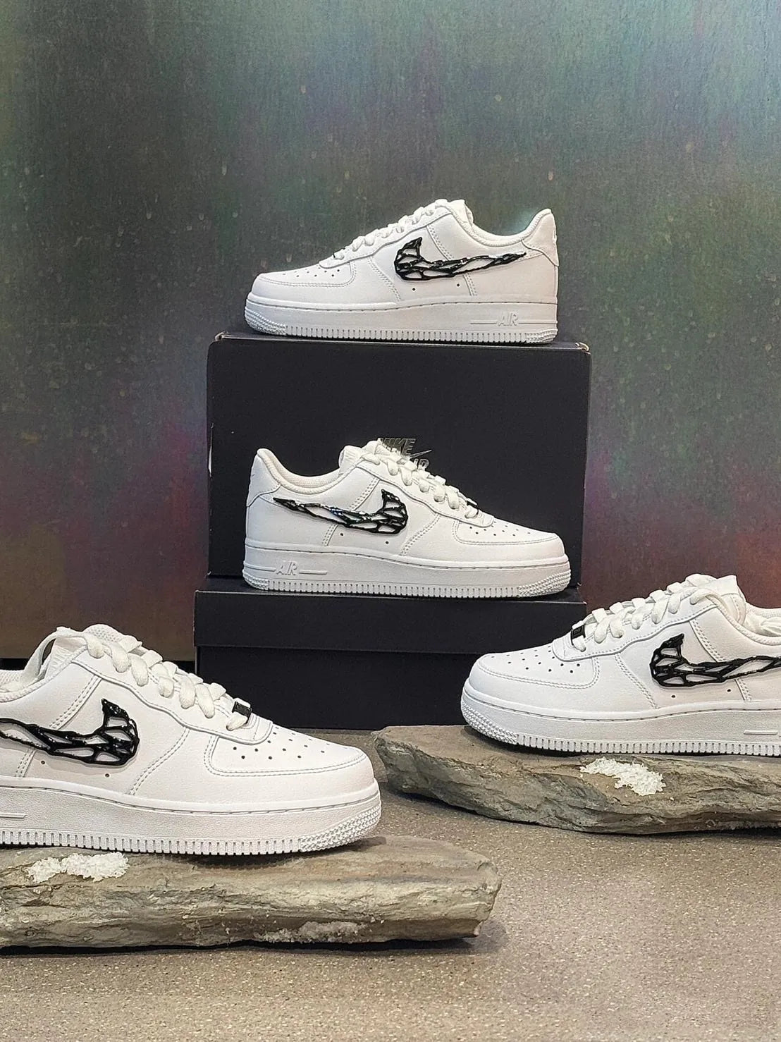 NIKE AIR FORCE 1"LIQUID METAL SWOOSH" 溶解液態黑 - HADNUS