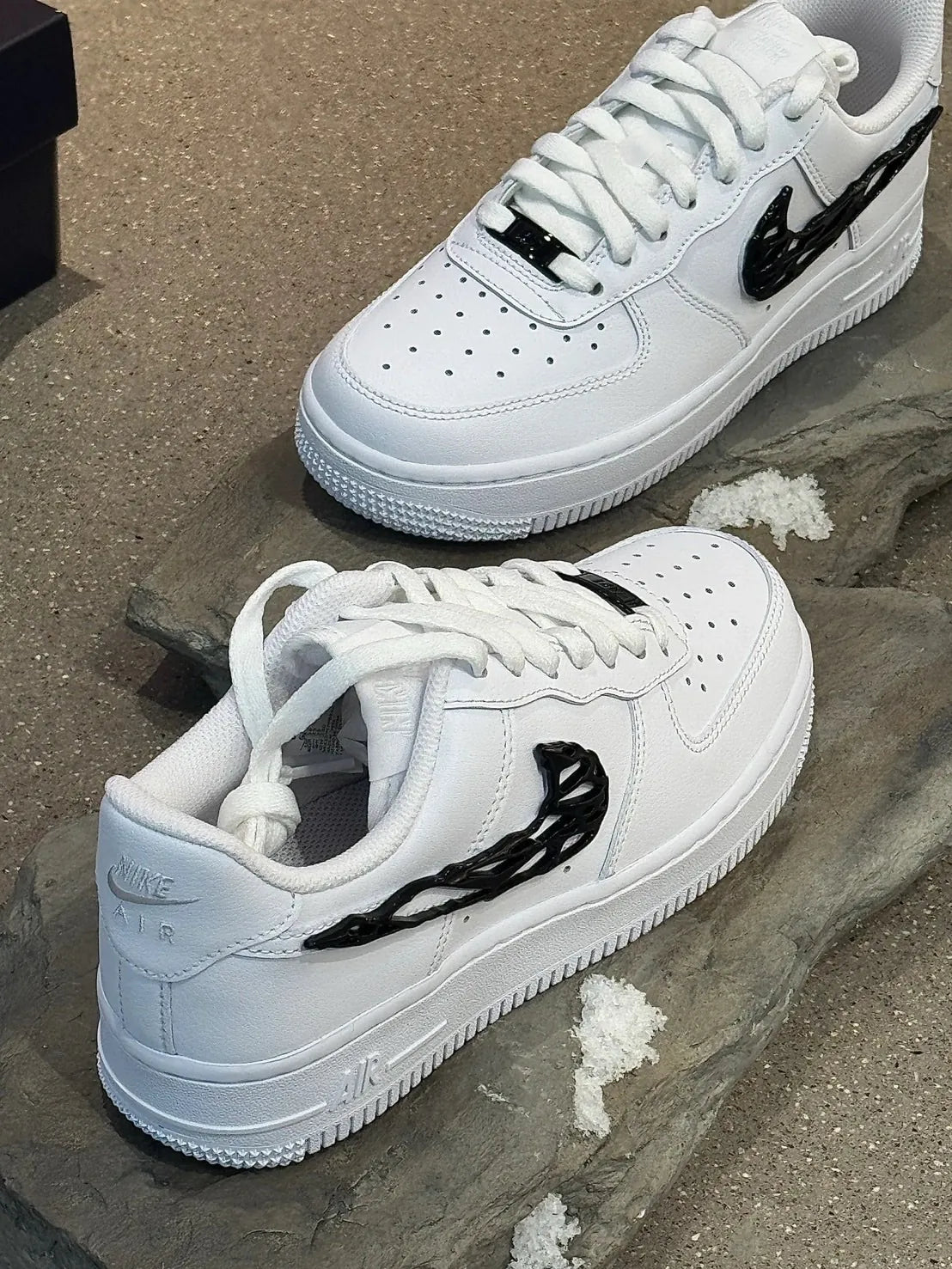 NIKE AIR FORCE 1"LIQUID METAL SWOOSH" 溶解液態黑 - HADNUS