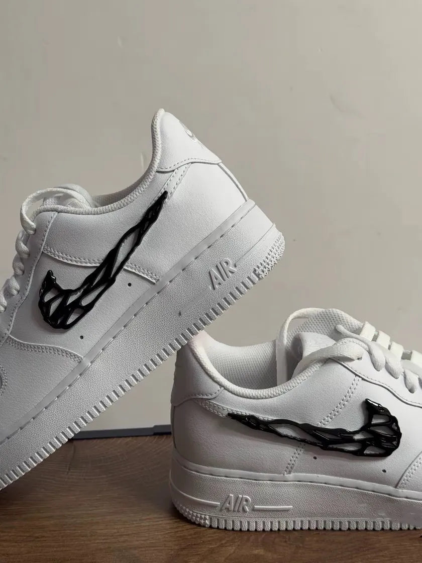 NIKE AIR FORCE 1"LIQUID METAL SWOOSH" 溶解液態黑 - HADNUS