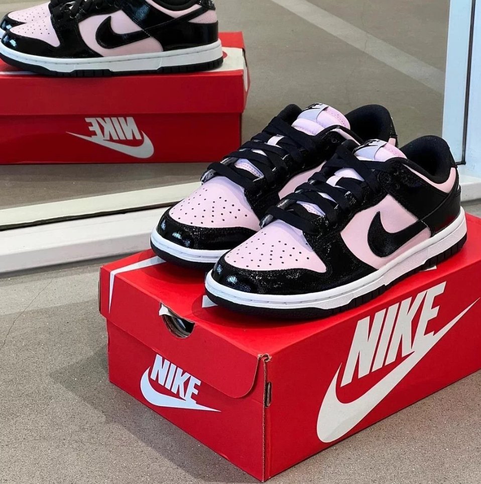 Nike Dunk Low Black Pink 漆皮 - HADNUS