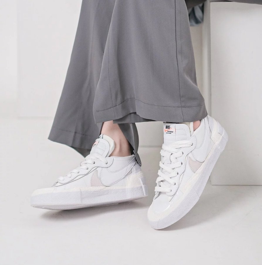 Nike x Sacai Blazer Low "White Patent Leather" - HADNUS