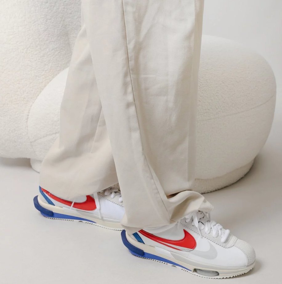 Nike Zoom Cortez Sp X Sacai White University Red Blue - HADNUS