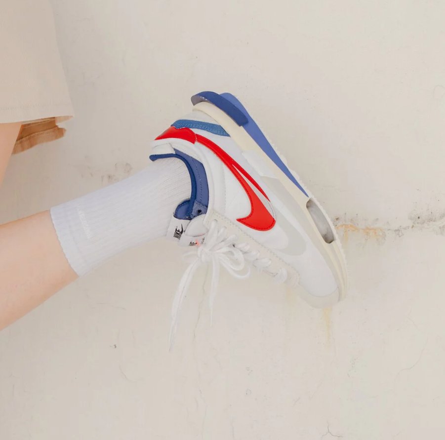 Nike Zoom Cortez Sp X Sacai White University Red Blue - HADNUS