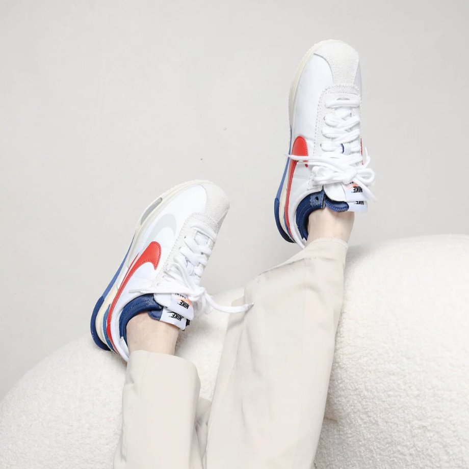 Nike Zoom Cortez Sp X Sacai White University Red Blue - HADNUS