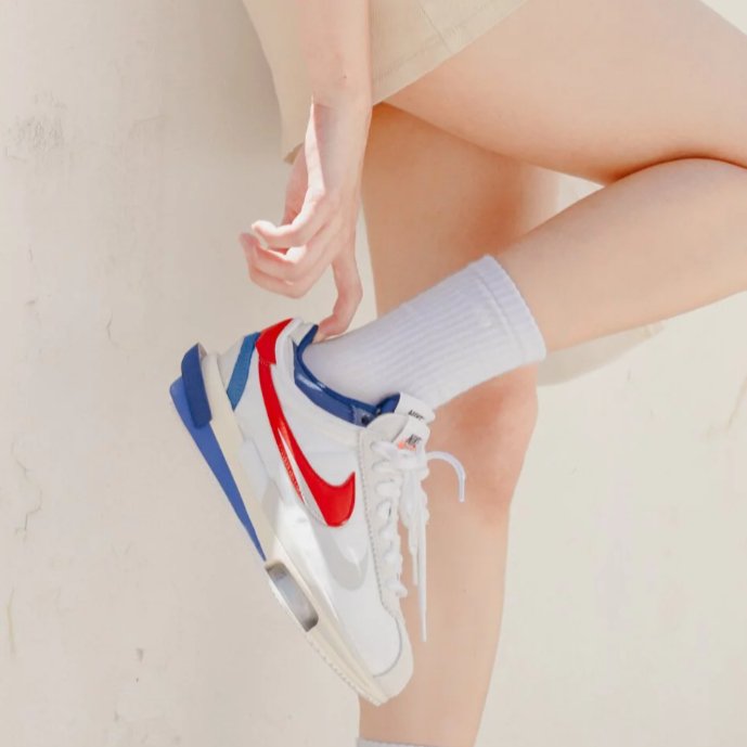 Nike Zoom Cortez Sp X Sacai White University Red Blue - HADNUS