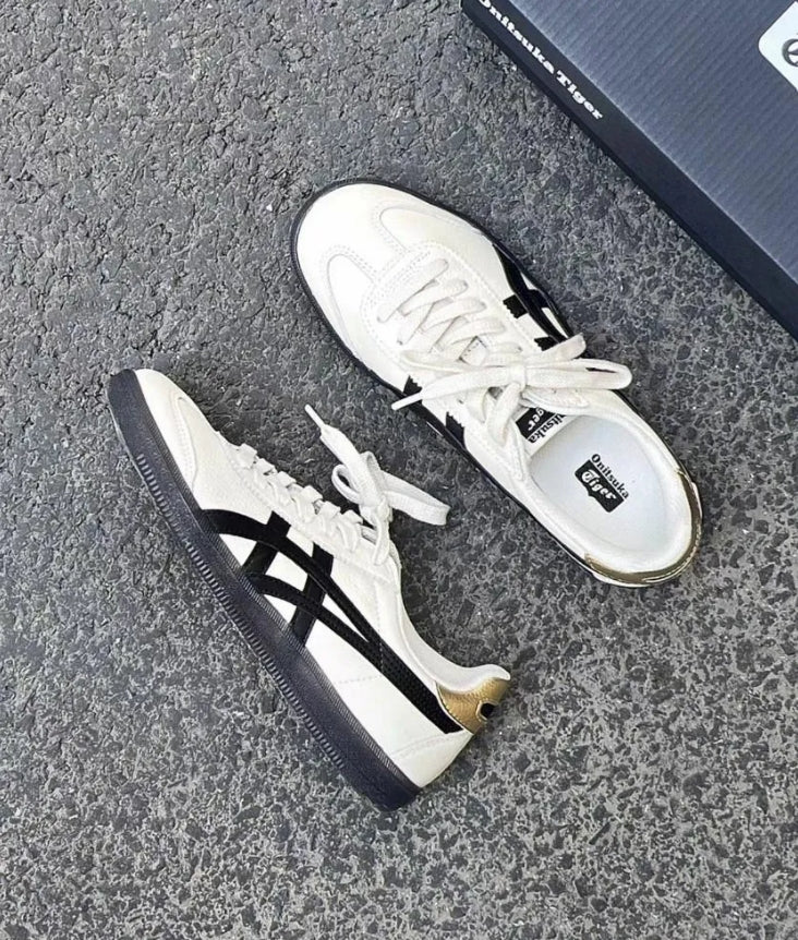 Onitsuka Tiger Tokuten Black White Gold - HADNUS