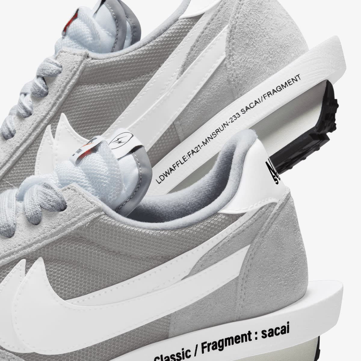 sacai x Fragment x Nike LDWaffle “Grey” - HADNUS