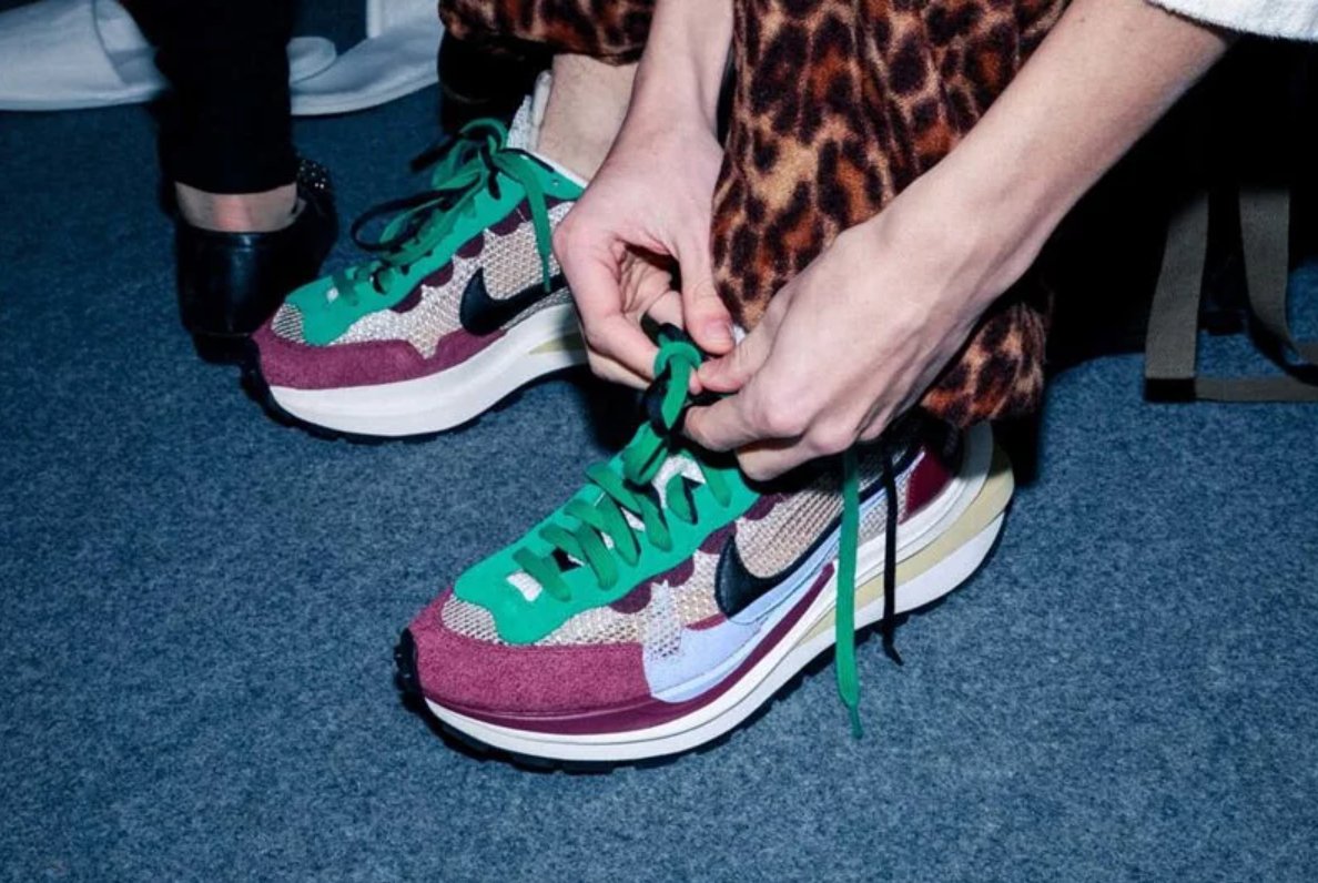 Sacai X Nike Vapor Waffle Purple Green - HADNUS