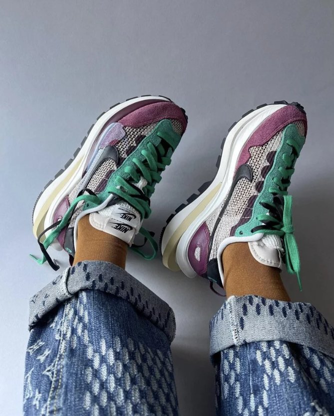 Sacai X Nike Vapor Waffle Purple Green - HADNUS