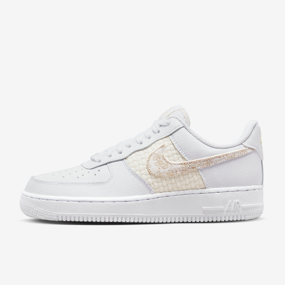 Nike Air Force 1 Low White Gold 刺繡